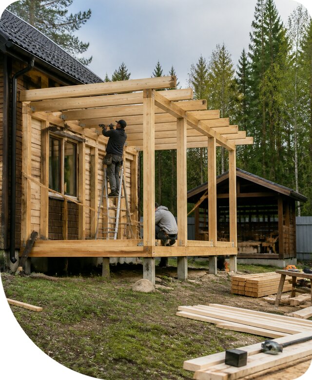 Строительство пристроек и построек на участке в Темрюке